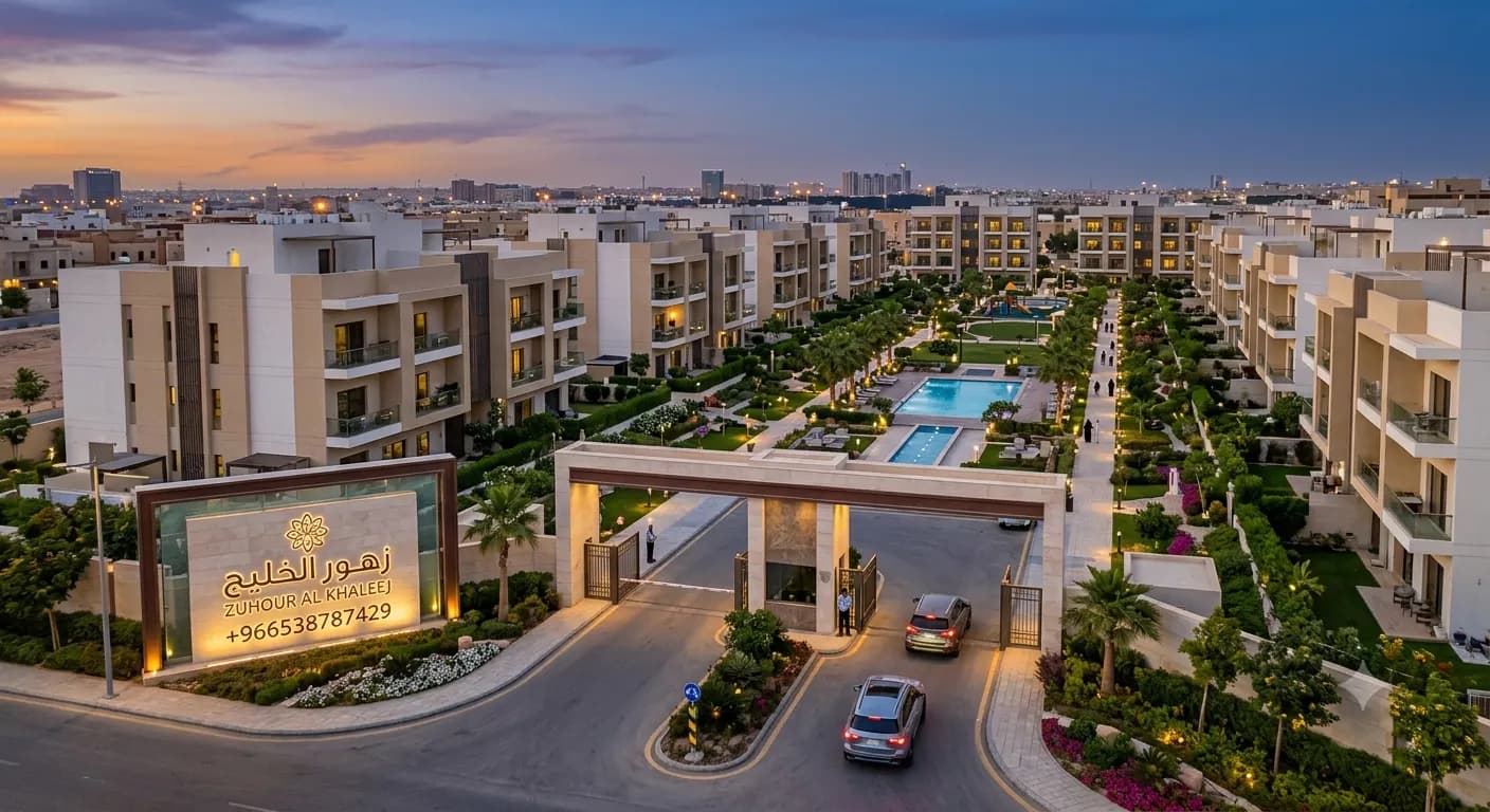 تنسيق حدائق مجمع سكني في حي النعيم - جدة