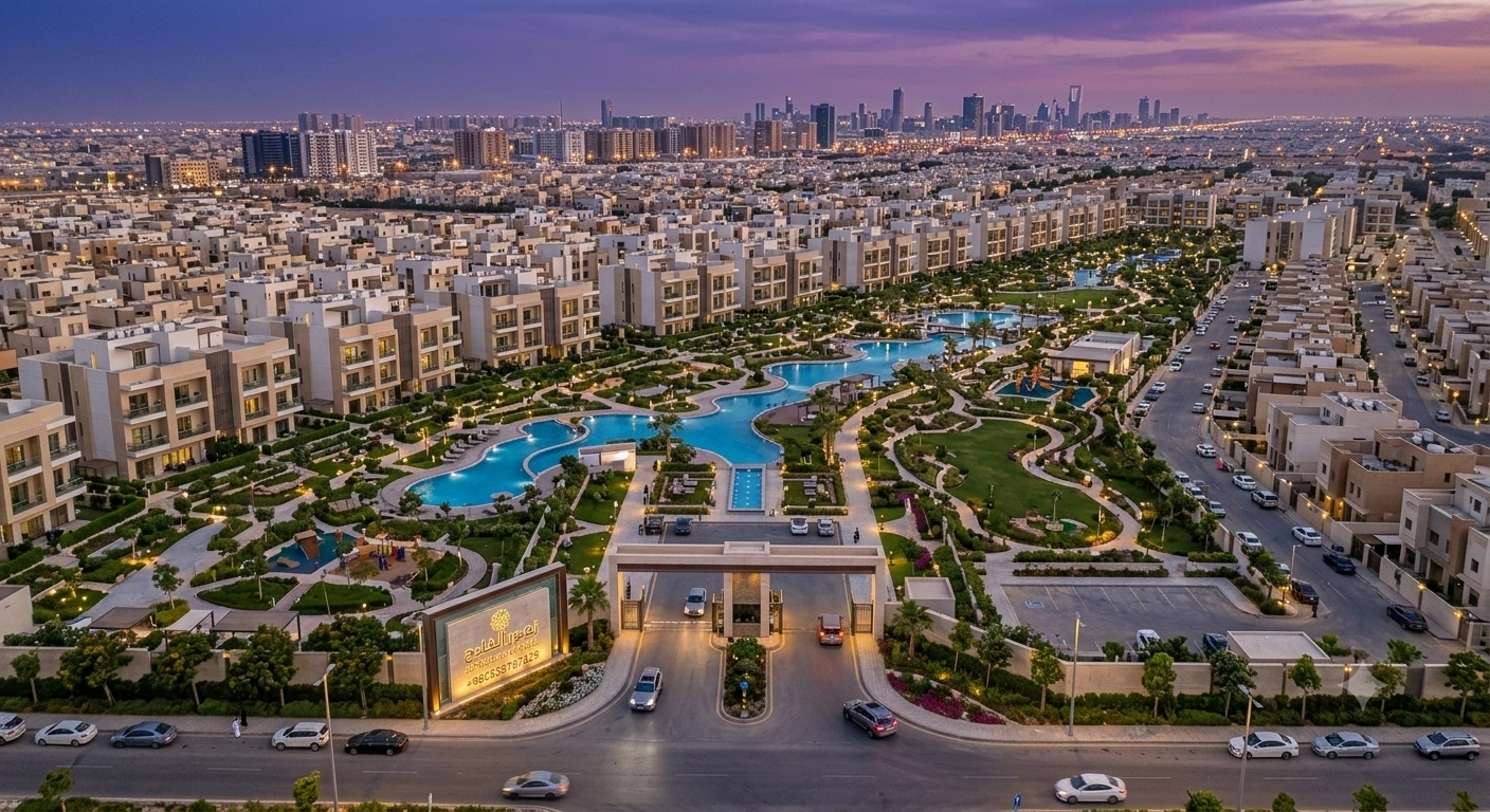 تنسيق حدائق مجمع سكني في حي الشوقية - مكة المكرمة
